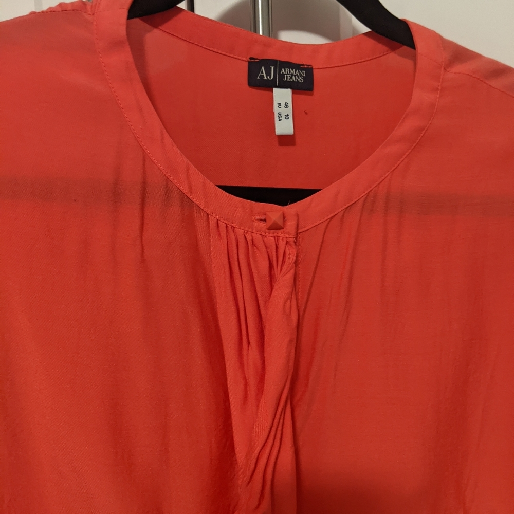 Armani Jeans Top Coral Colour Size 10 - Picture 3 of 8